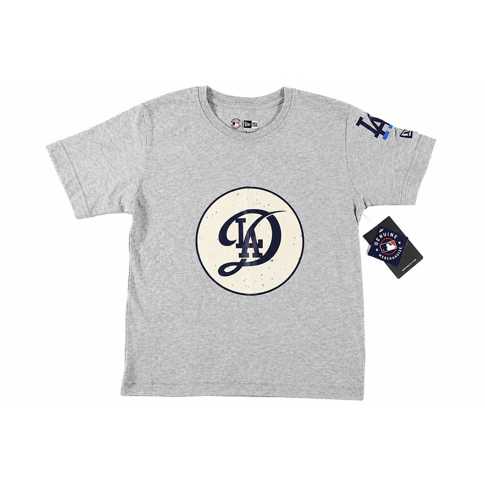 New Era LA Dodgers Youth City Connect T-Shirt Grey LA CC Logo Short Sleeve S 6-7